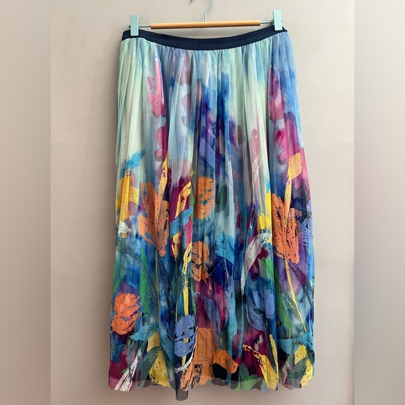 Anthropologie Maeve Chrysanthe Tulle Maxi Skirt, Size Large - Picture 6 of 8